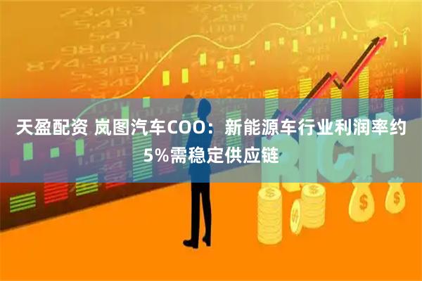 天盈配资 岚图汽车COO：新能源车行业利润率约5%需稳定供应链